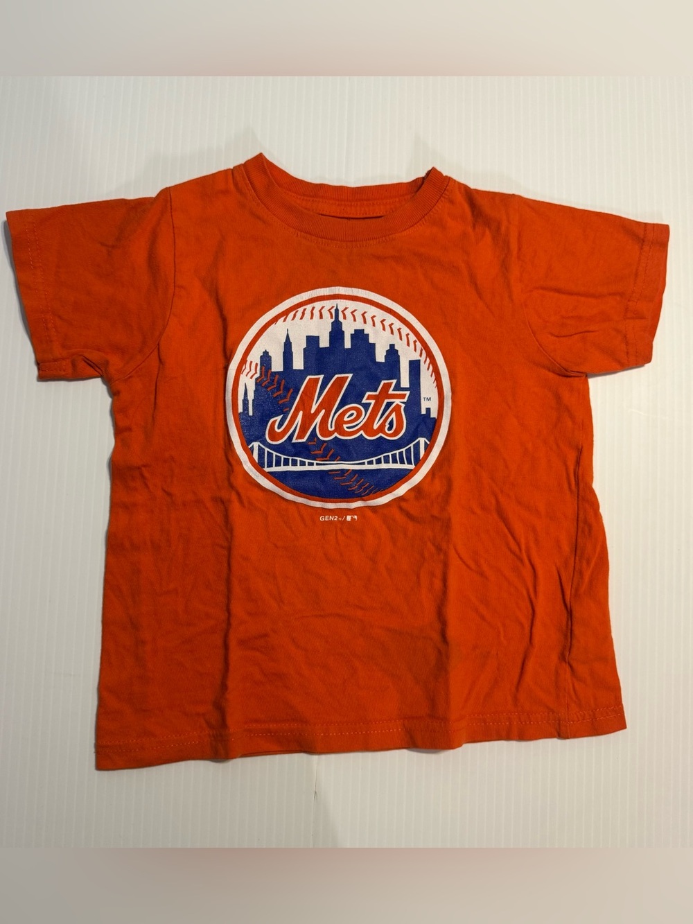MLB New York Mets Toddler T-Shirt Orange Team Logo Graphic Tee Size 3T